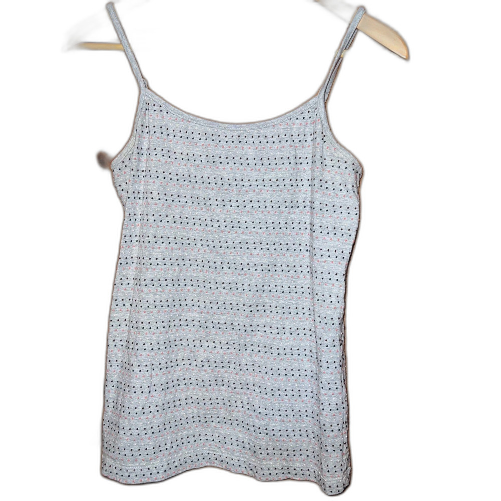 LOFT Cami Tank Top Gray Striped Medium